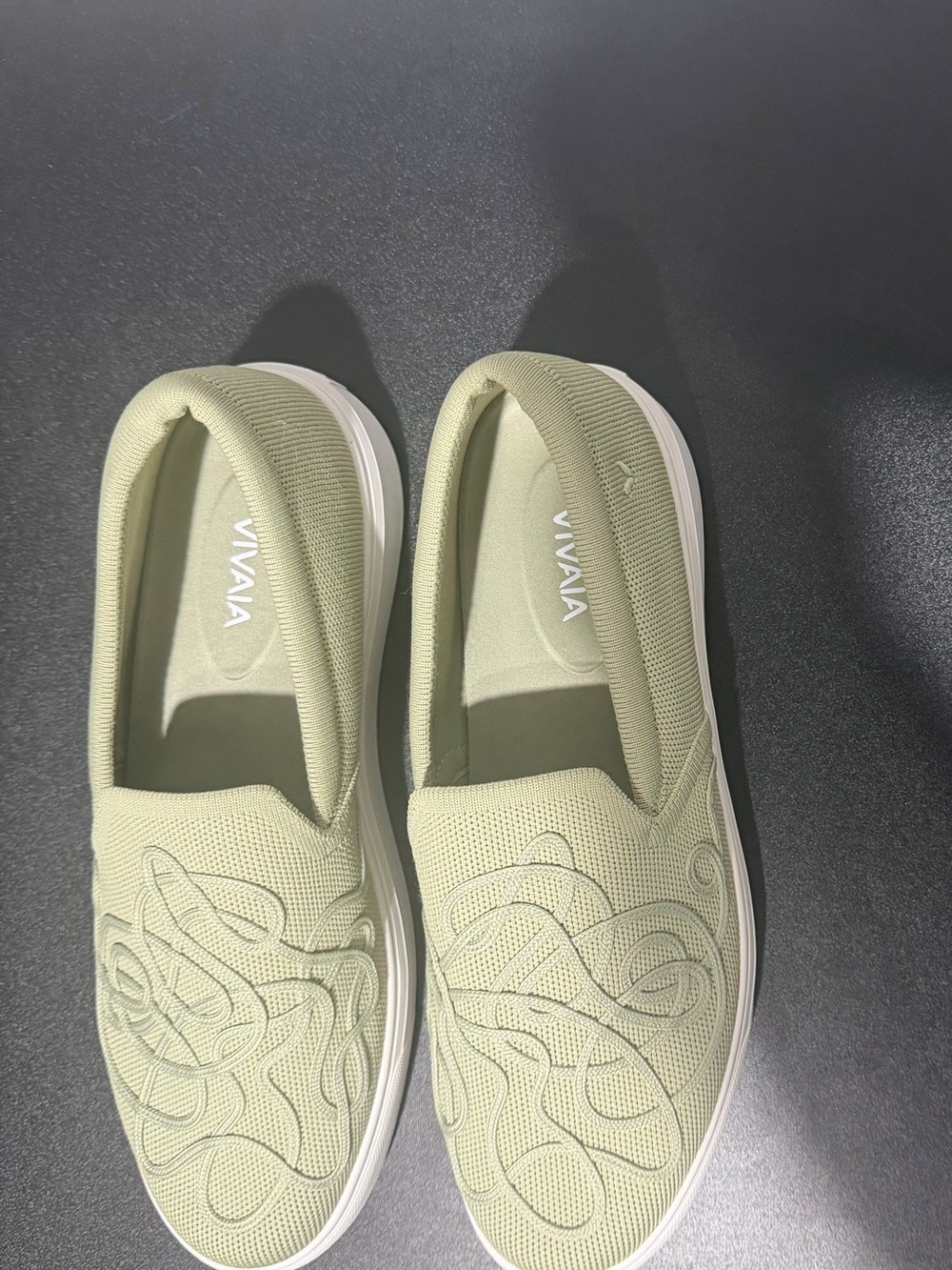 Vivaia Women's Slip-On Knit Sneakers in Sage Green